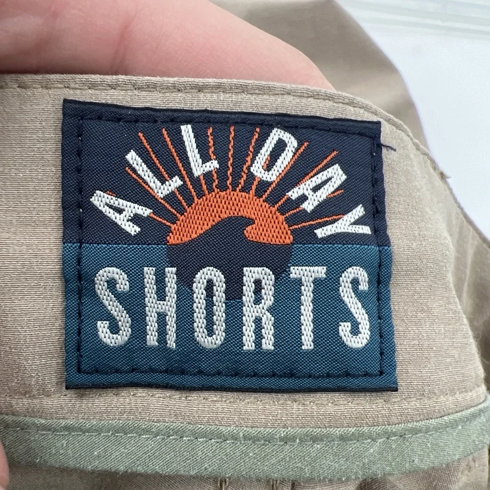 Faherty All Day Shorts Mens 38 Khaki Tan Lightweight Golf Drawstring 9